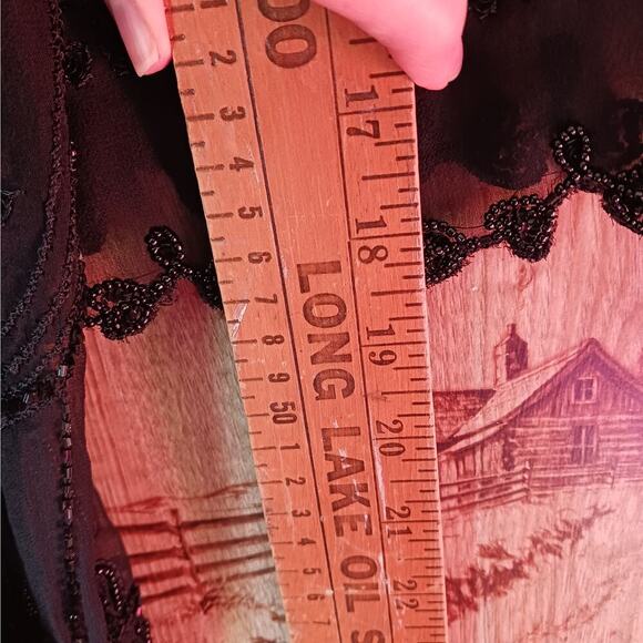 Vintage Scala Black Beaded Gothic Cardigan Size Medium - Picture 7 of 7